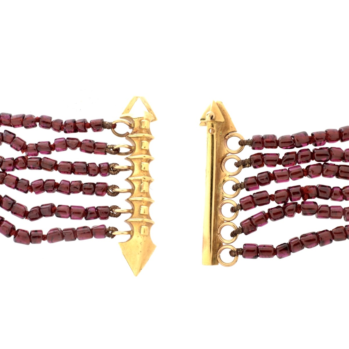 Garnet Bead and 14K Bracelet