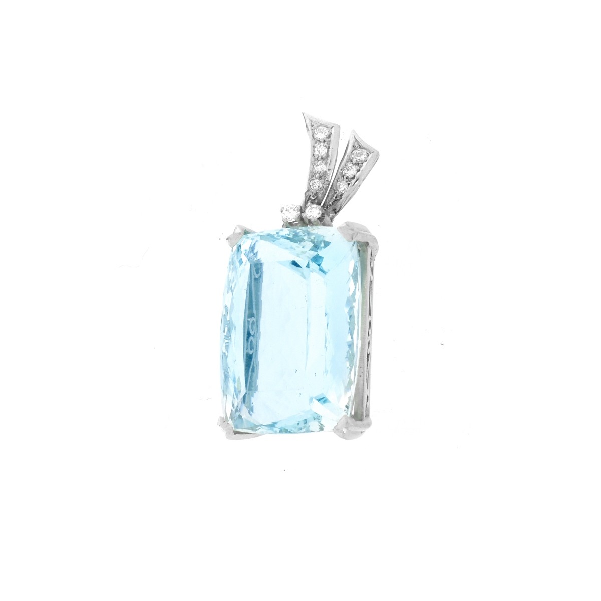 Aquamarine, Diamond and 18K Pendant