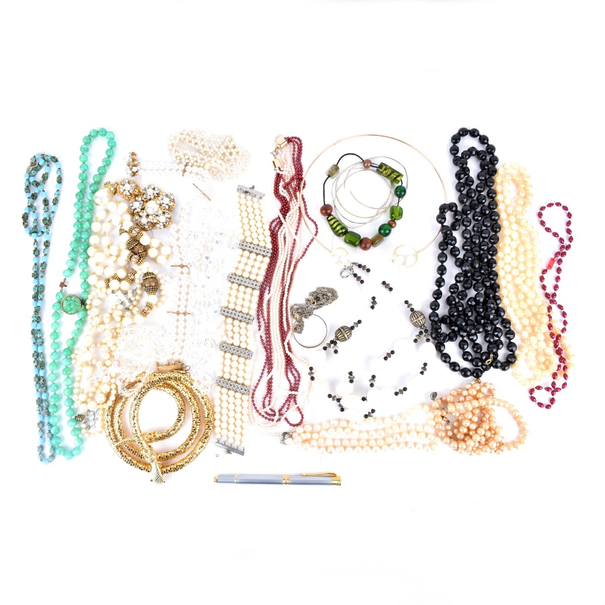 Collection of Vintage Costume Jewelry & Pen