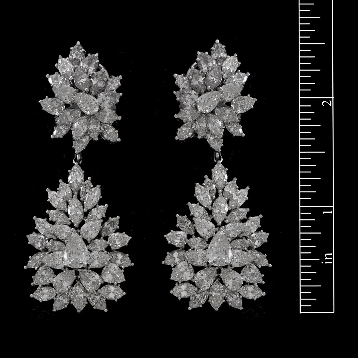 46.50ct TW Diamond and Platinum Earrings