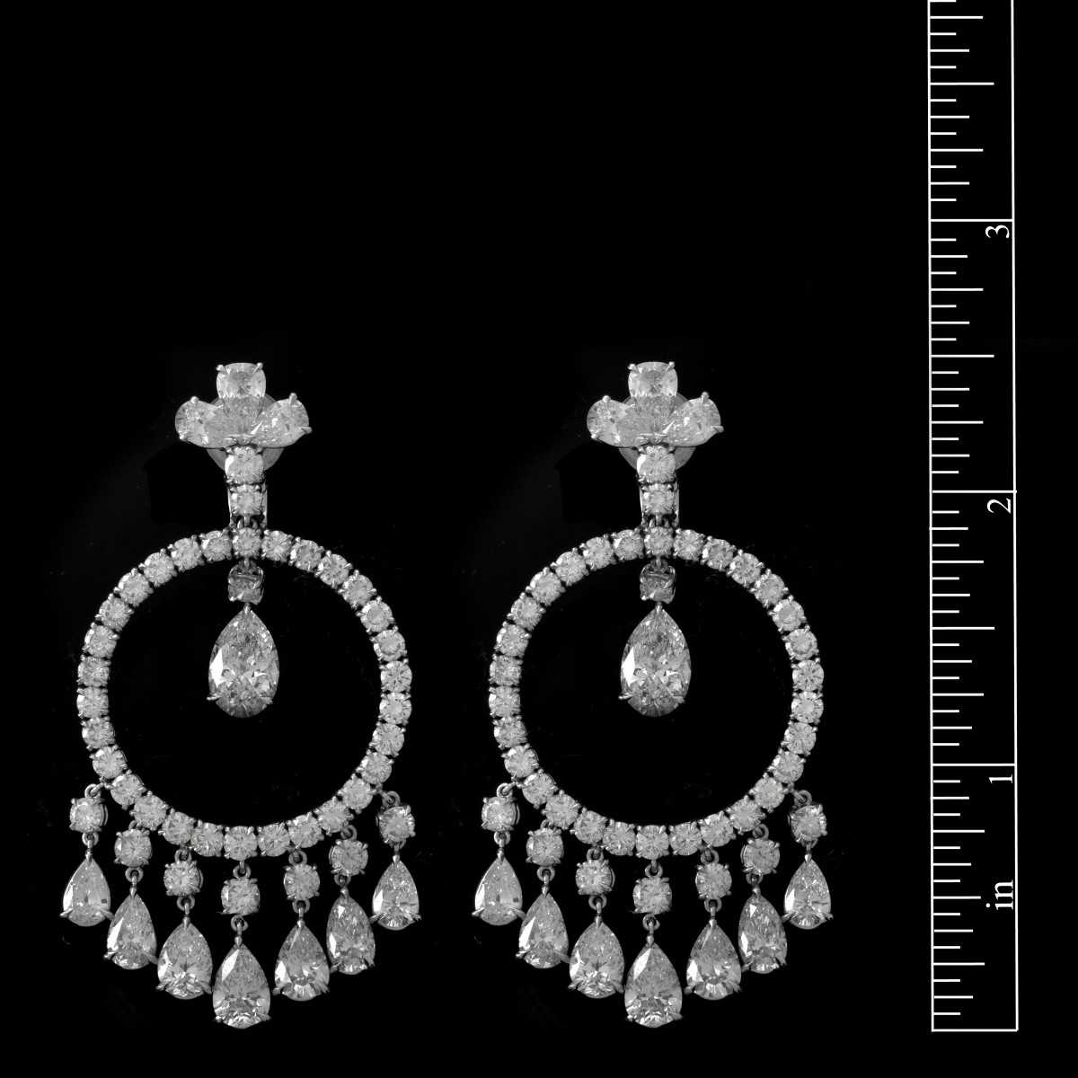 36.0ct TW Diamond and Platinum Earrings