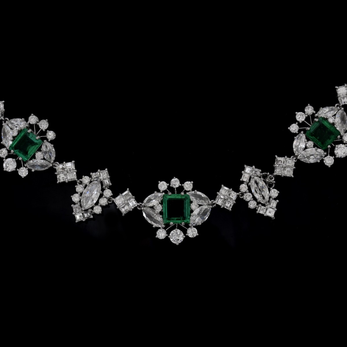 Emerald, Diamond and Platinum Necklace