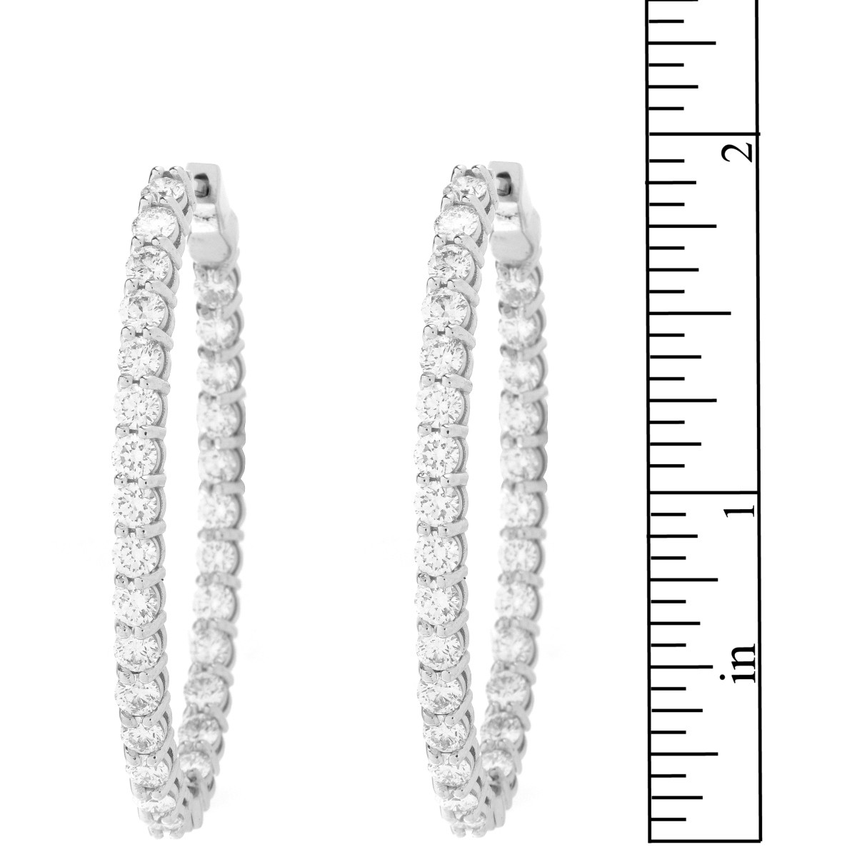 Diamond and 18K Hoop Earrings
