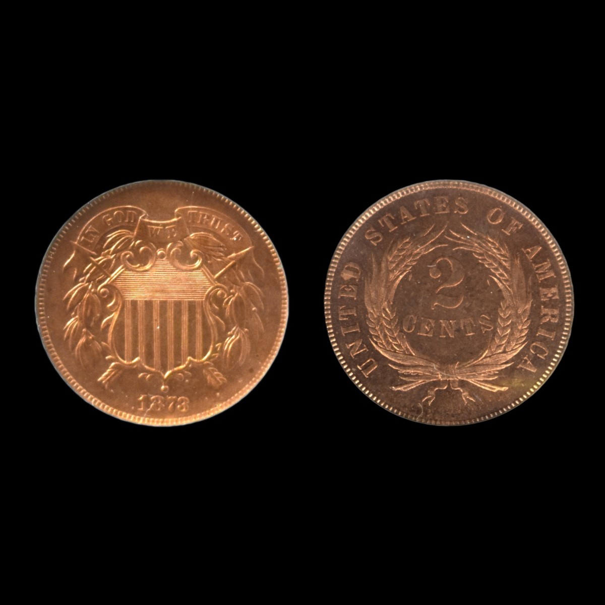 1873 US Shield Two Cent
