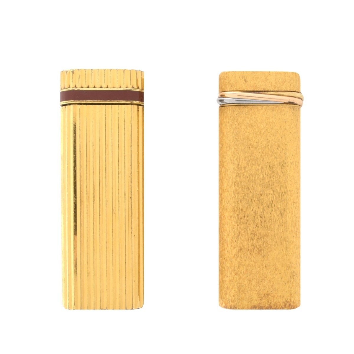 Two Vintage Cartier Gold Lighters