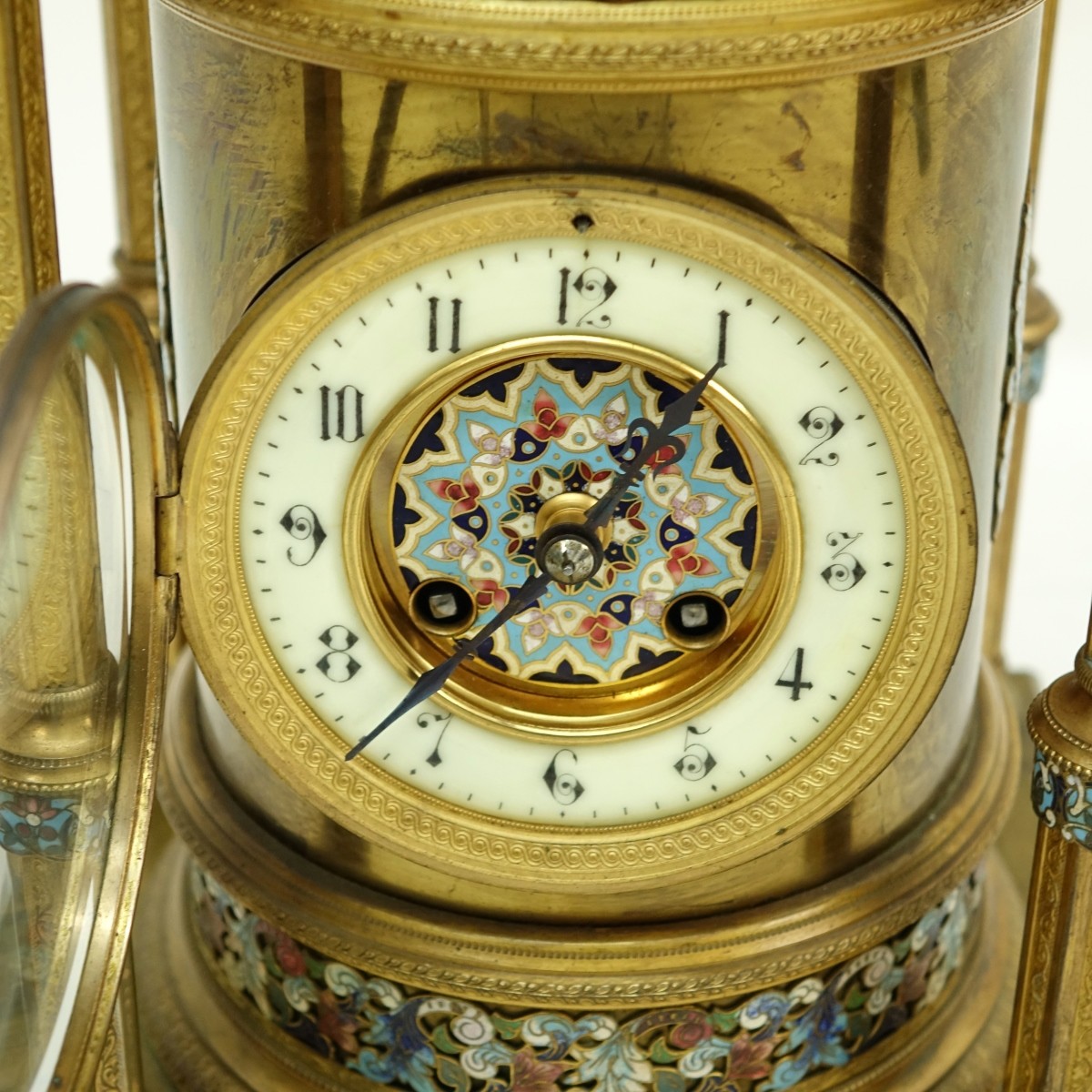 19th C French Bronze Champleve Clock