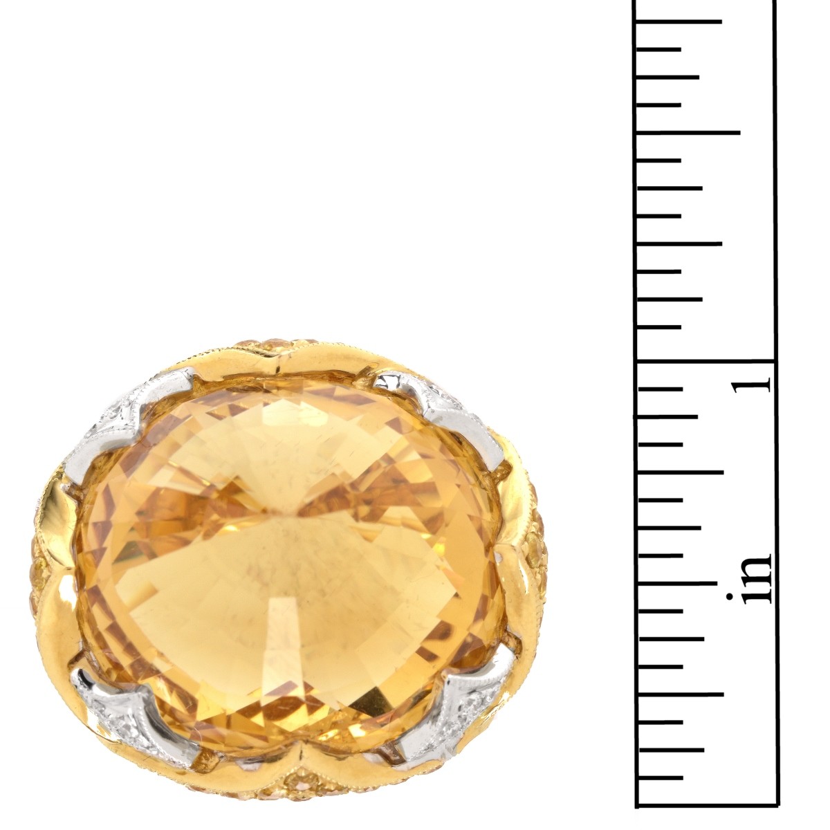 Citrine, Sapphire, Diamond and 18K Ring