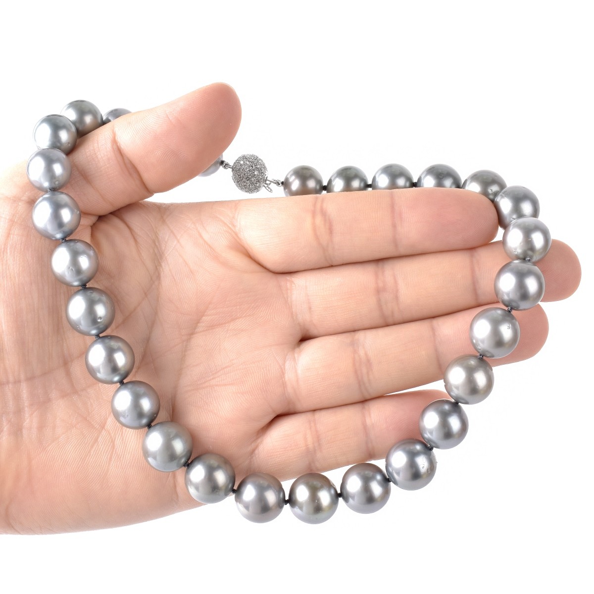 11.5-14.0mm Tahitian Gray Pearl Necklace