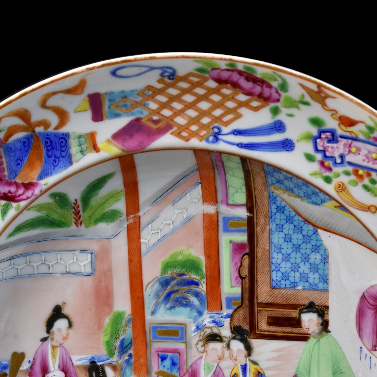 Antique Chinese Rose Mandarin Plate