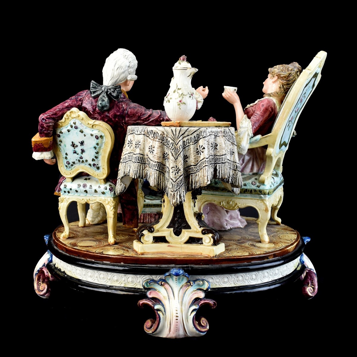 Antique Meissen Style Faience Group