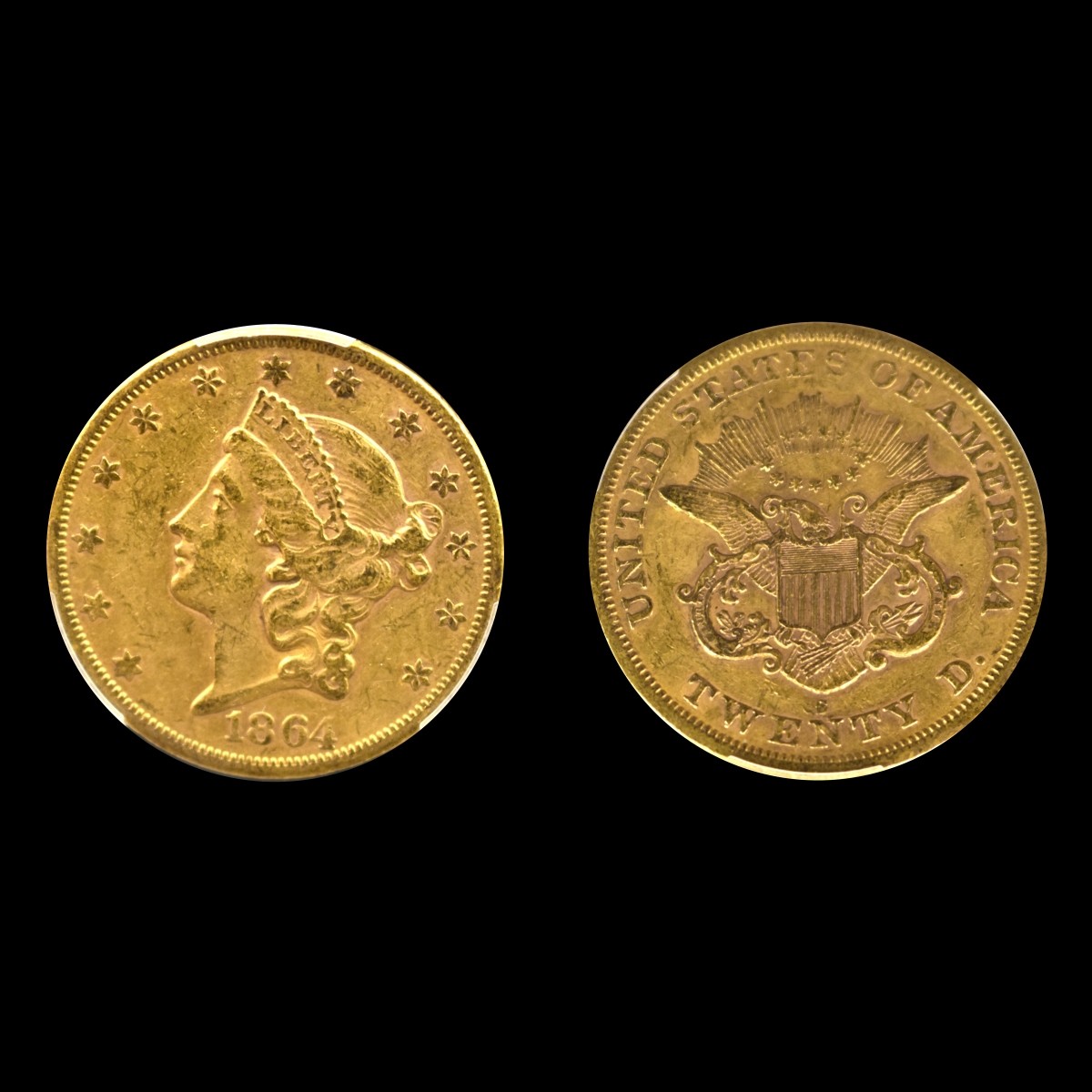 1864-S US Liberty Head Twenty Dollar