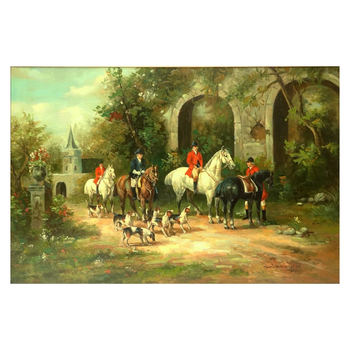 Oil on Canvas Going to the Hunt