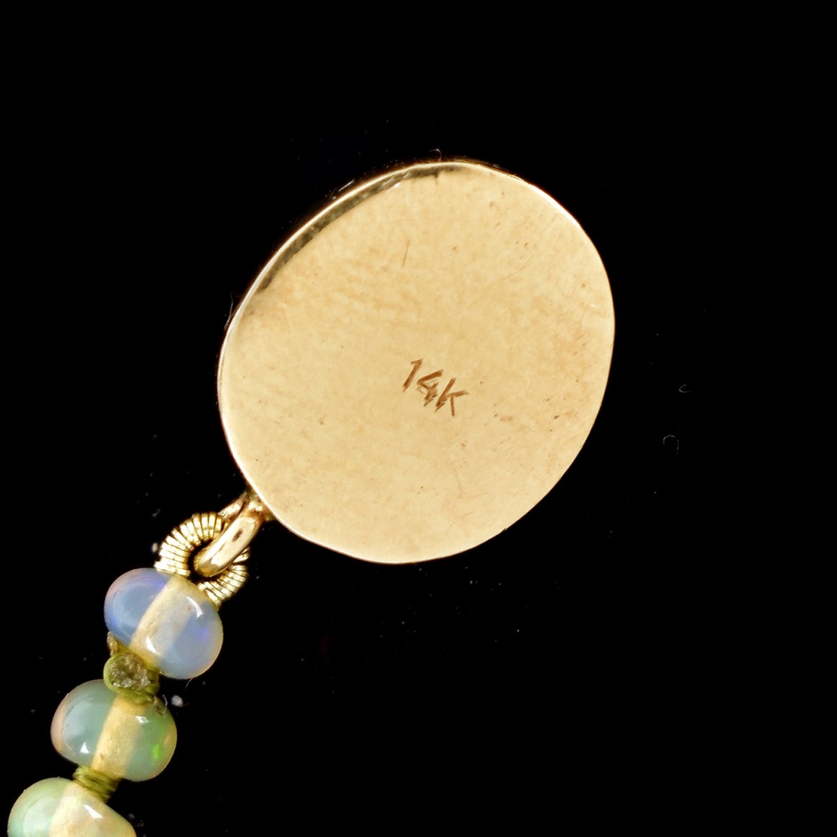 Large Opal, Emerald, Diamond and 14K Pendant