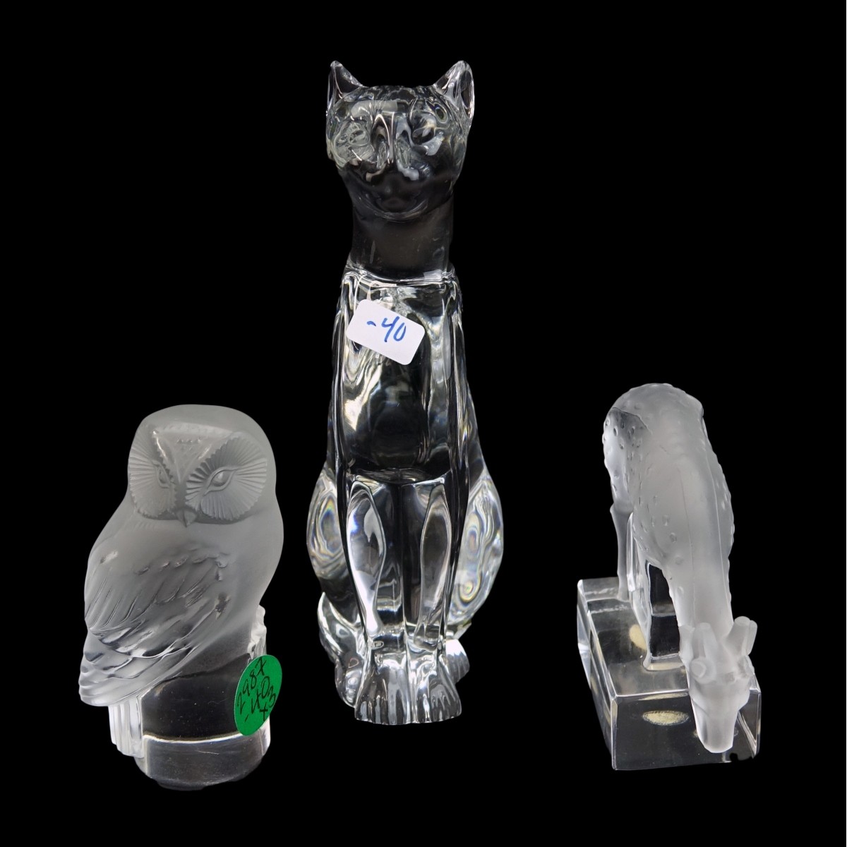 Three (3) Vintage Crystal Figurines