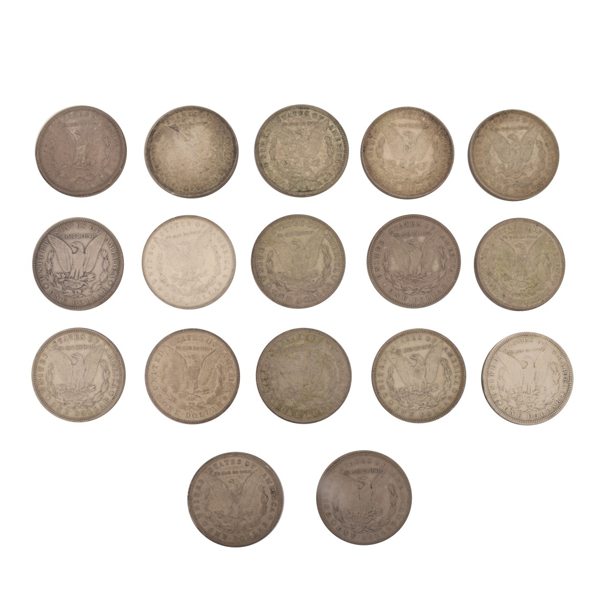 (17) US Silver Morgan Dollars