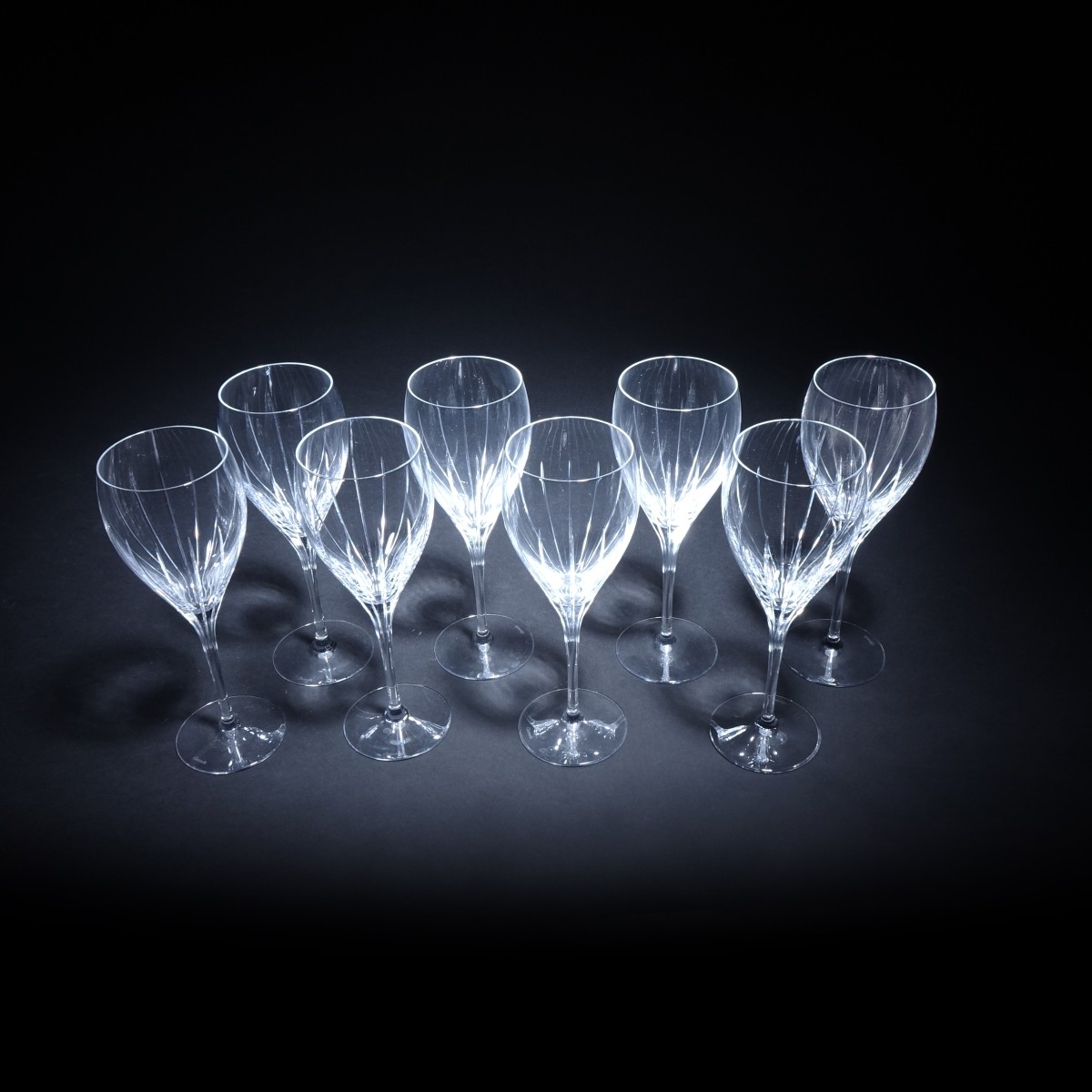 8 Christofle Iriana Crystal Wine Glasses