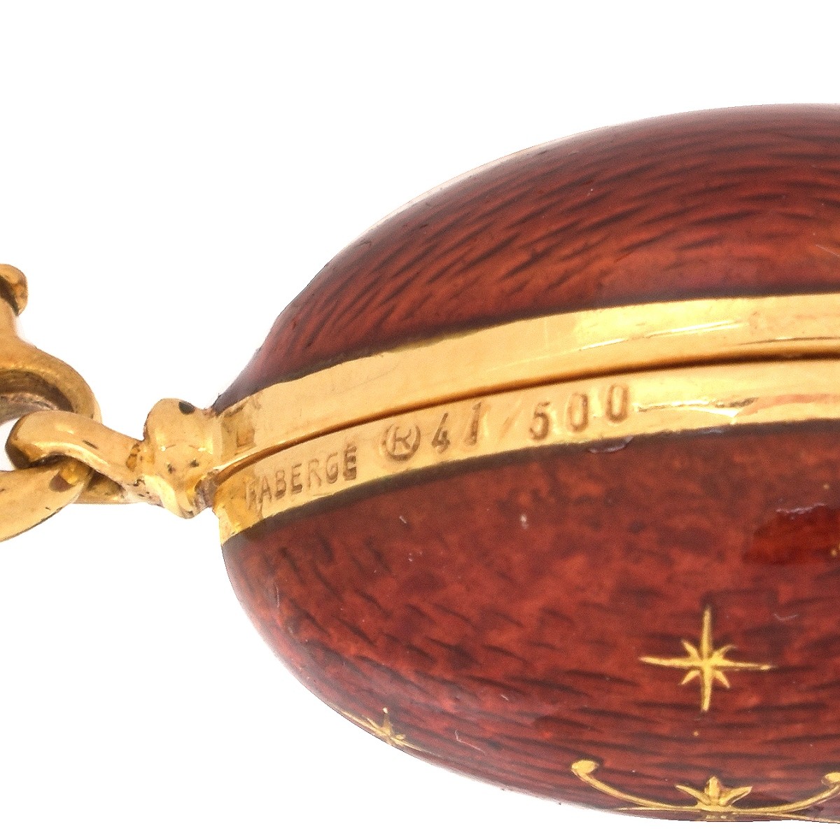 Faberge 18K and Enamel Egg Pendant