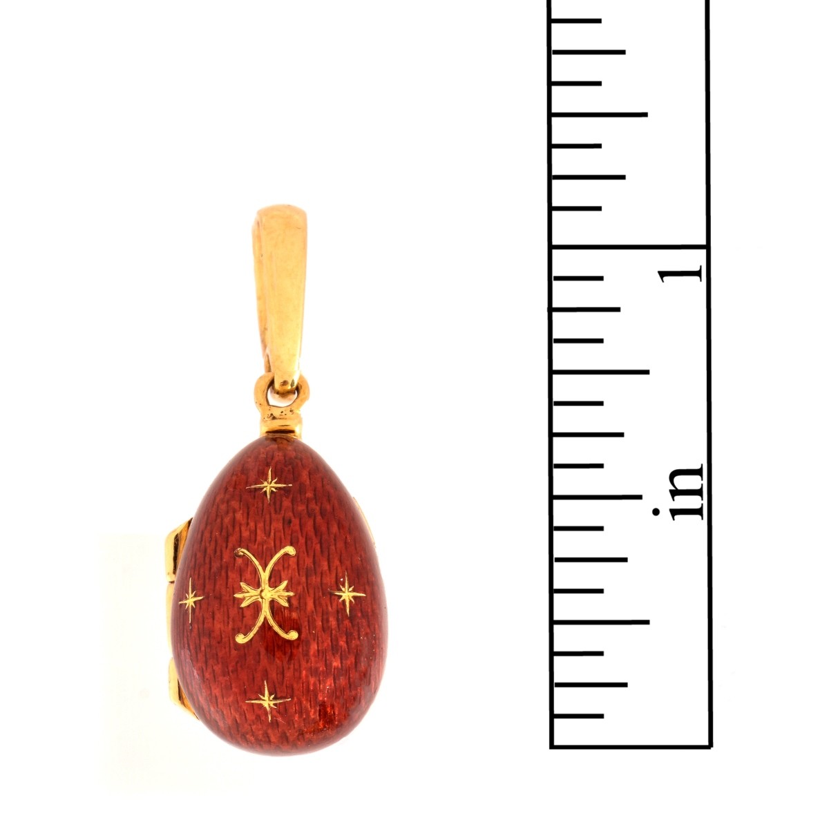 Faberge 18K and Enamel Egg Pendant