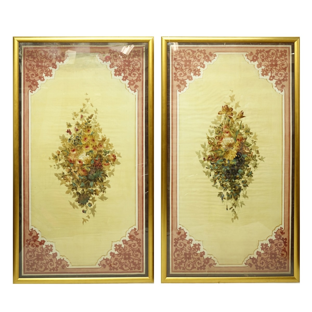 Pair of Large French Window Shades