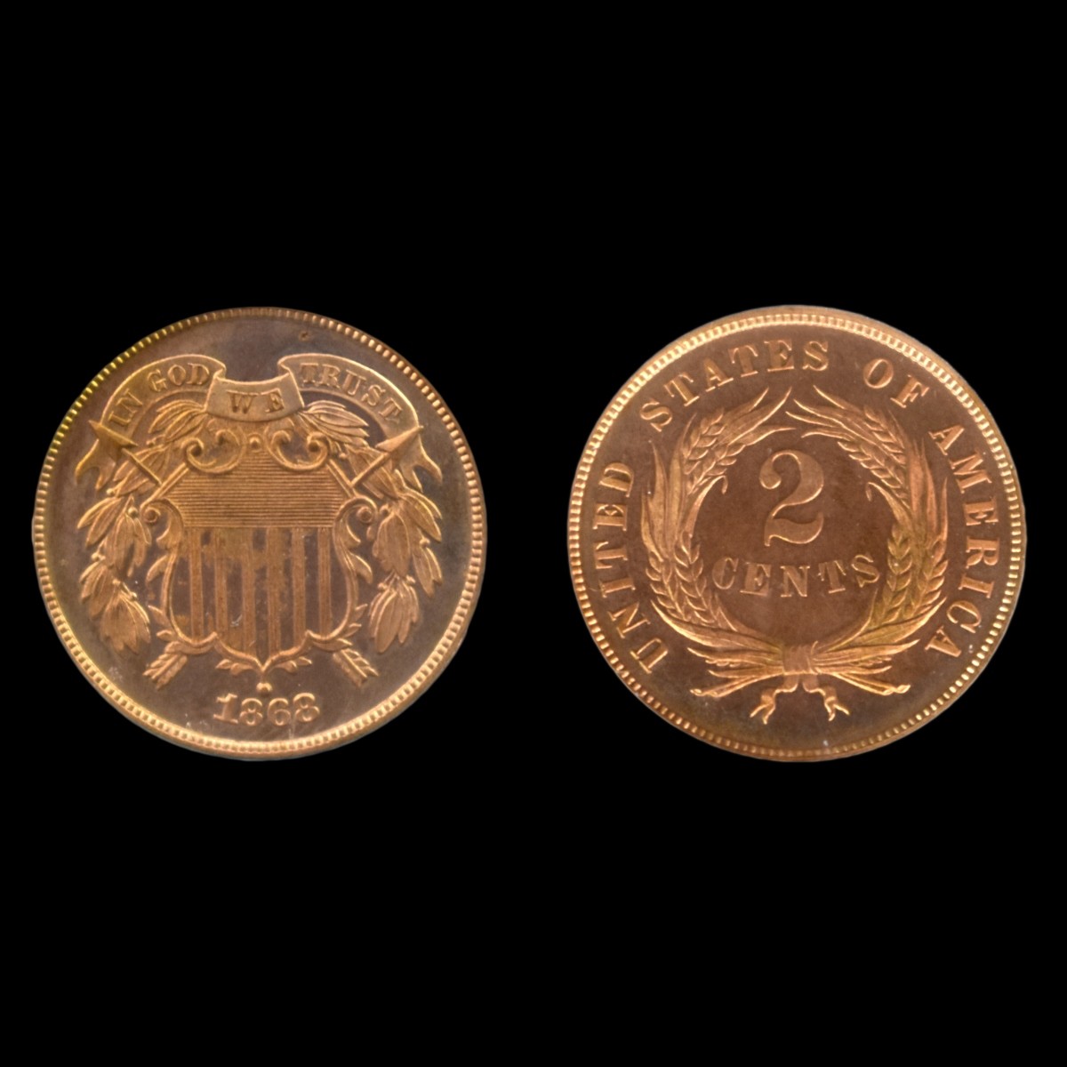 1868 US Shield Two Cent