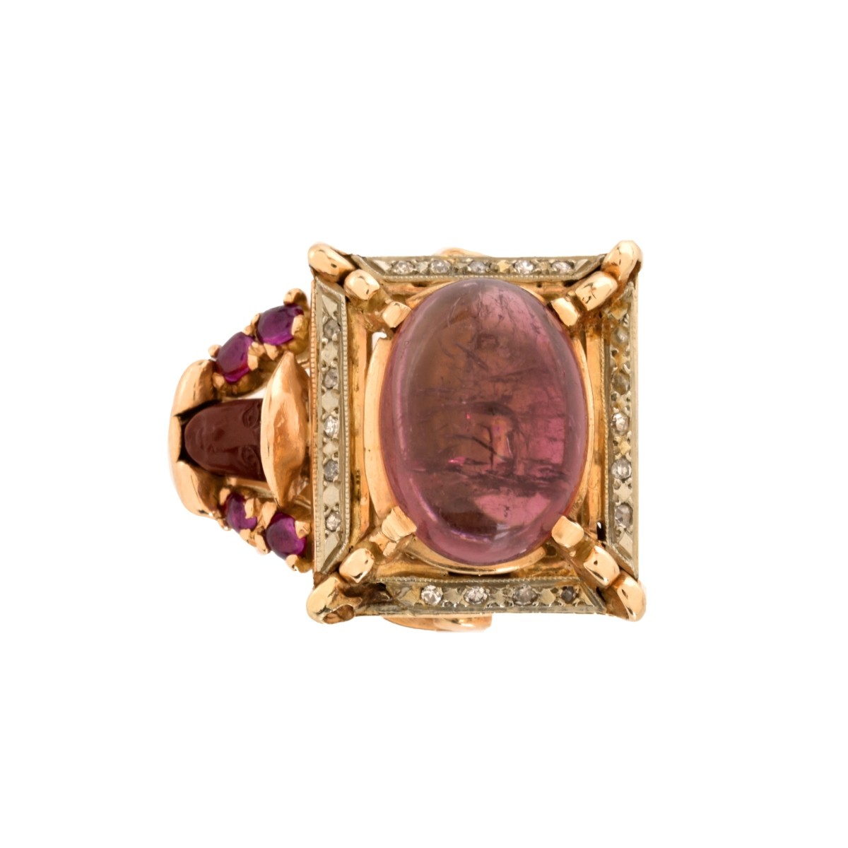 Tourmaline, Ruby and 14K Ring