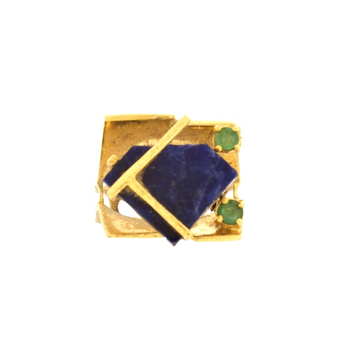 Lapis, Emerald and 18K Ring
