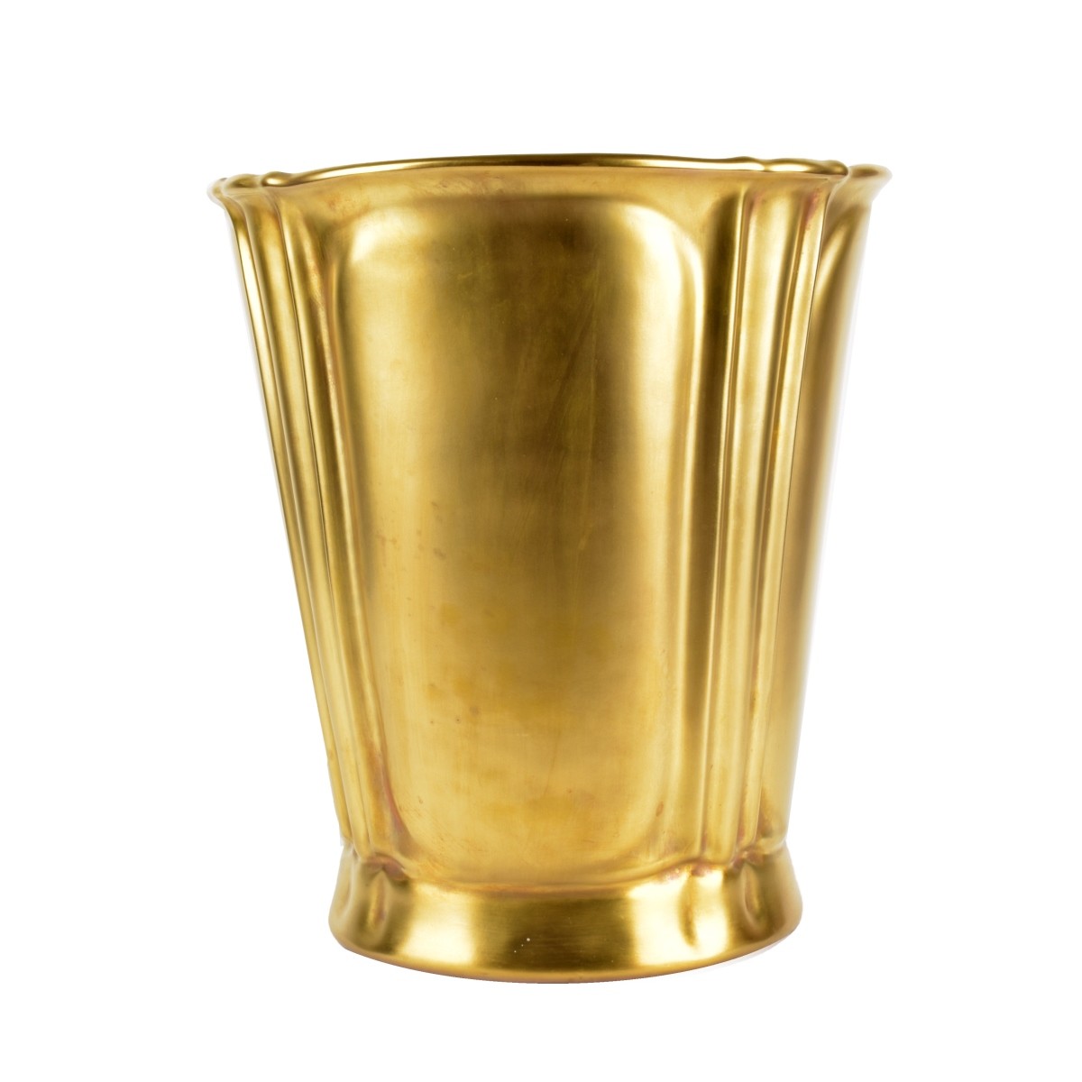 Sherle Wagner Burnish Gold Wastebasket