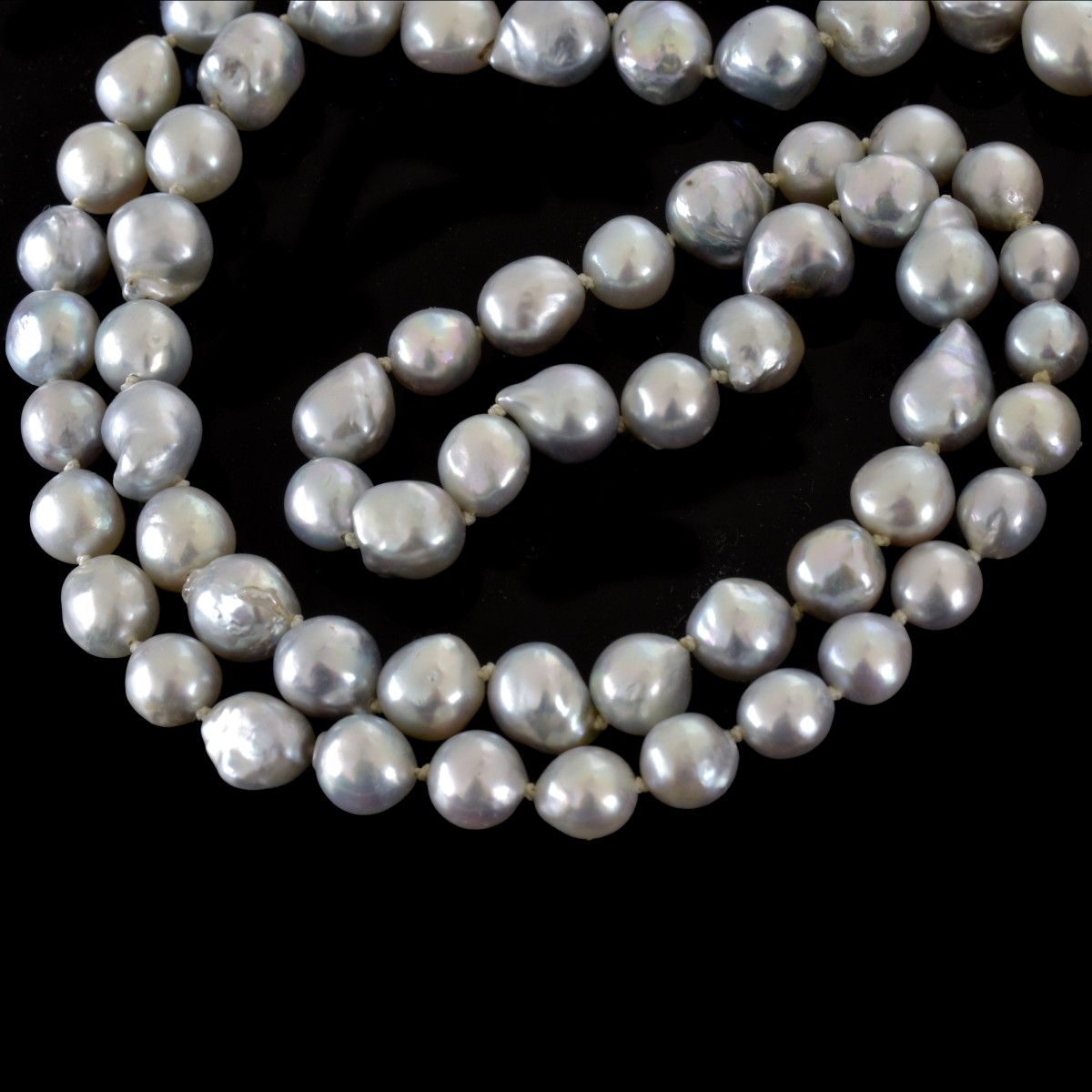 Grey Pearl Necklace and Earrings