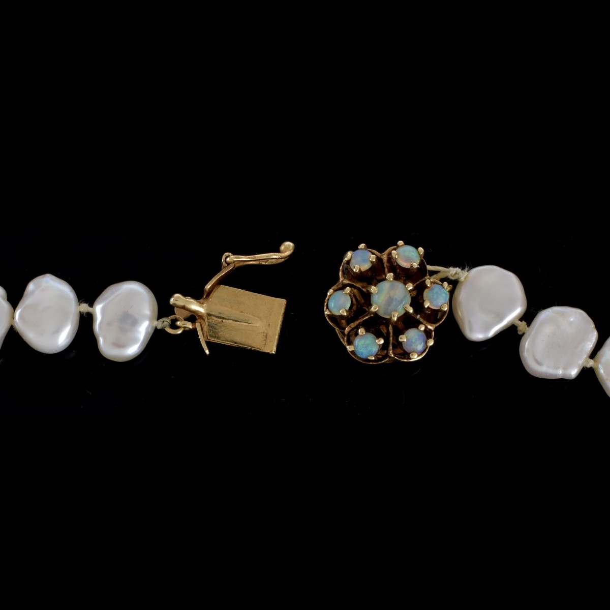 Pearl, 14K and Opal Necklace