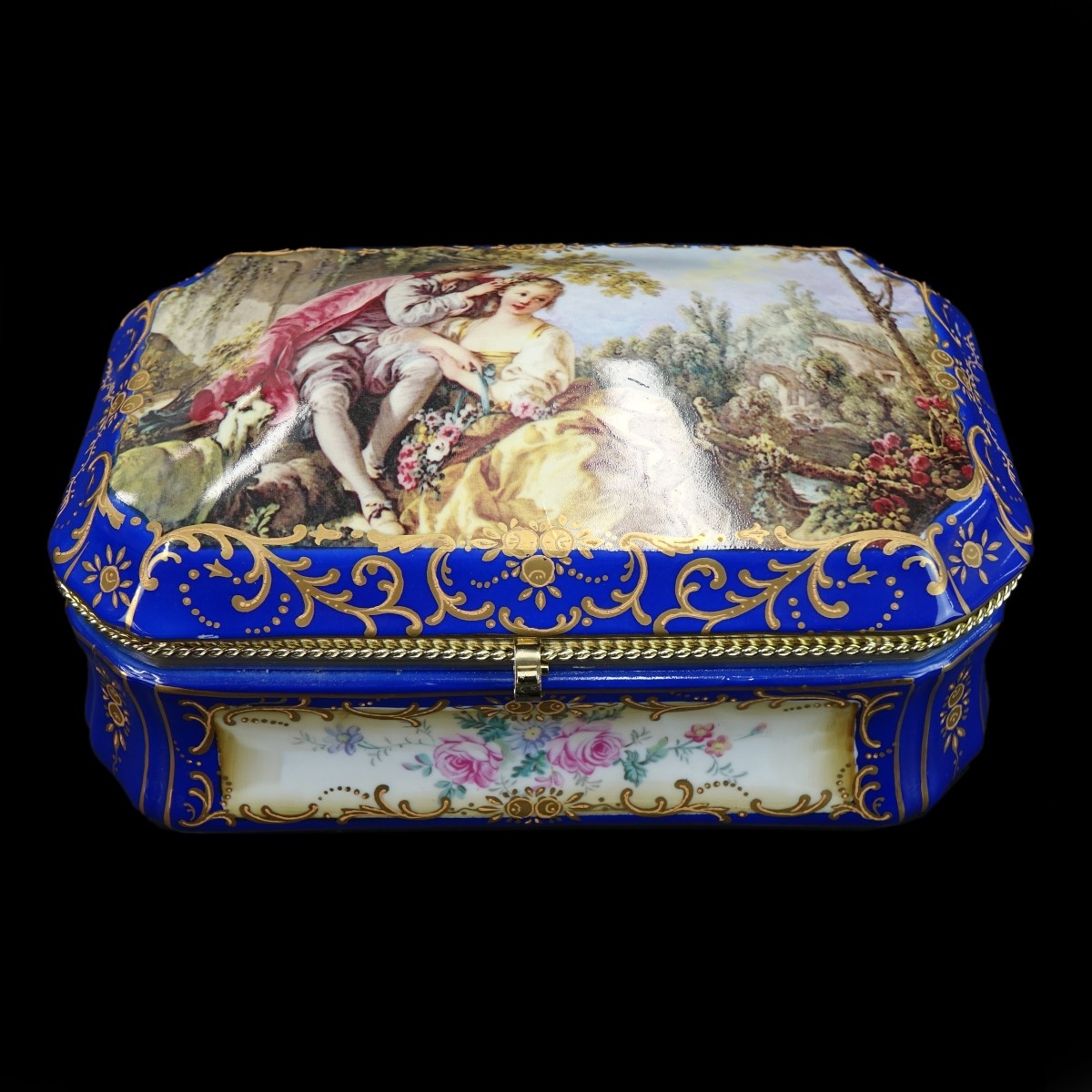 Large Vintage Limoges Style Porcelain Box