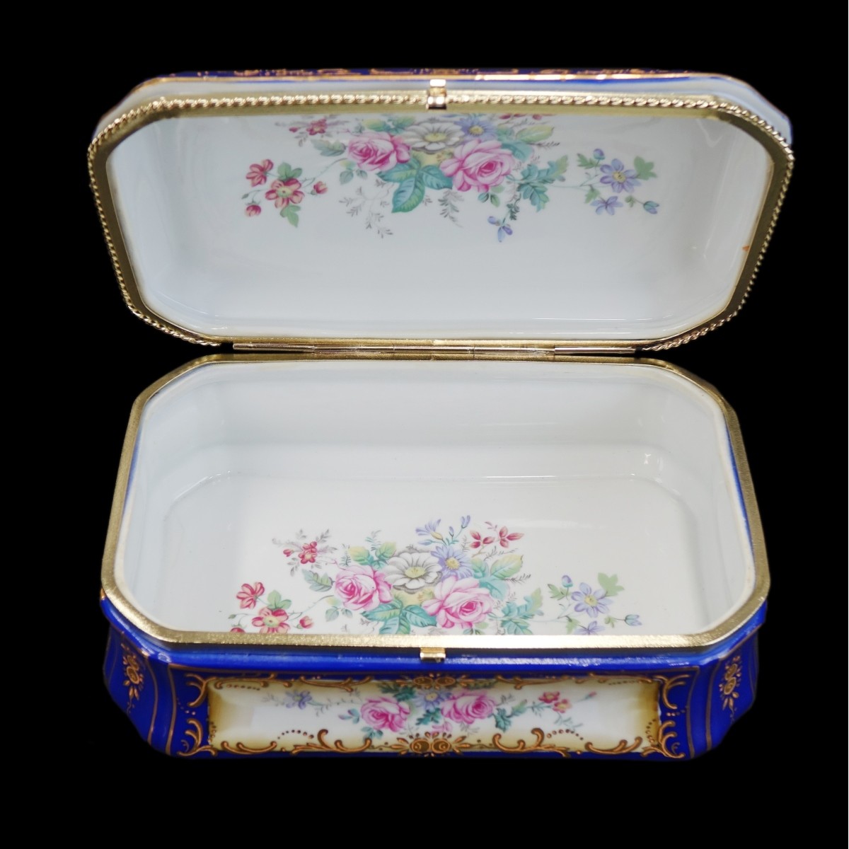 Large Vintage Limoges Style Porcelain Box