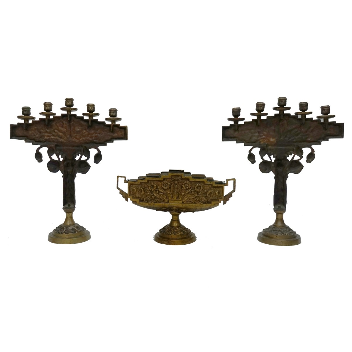 Antique Three Piece Altar Set