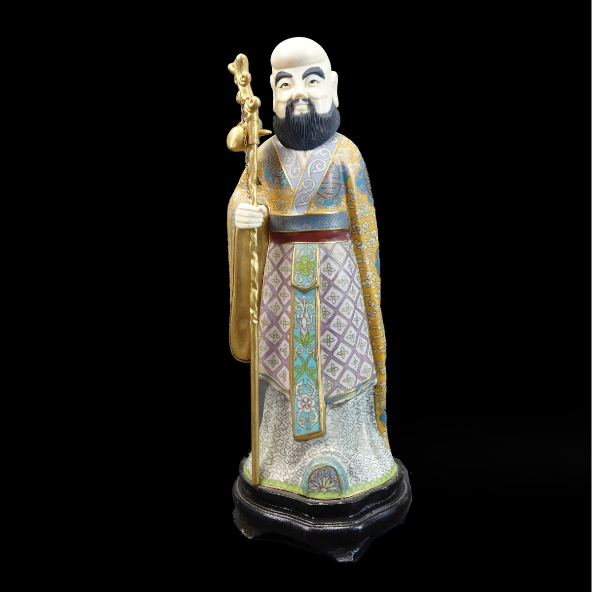 Chinese Cloisonne and Bone Emperor