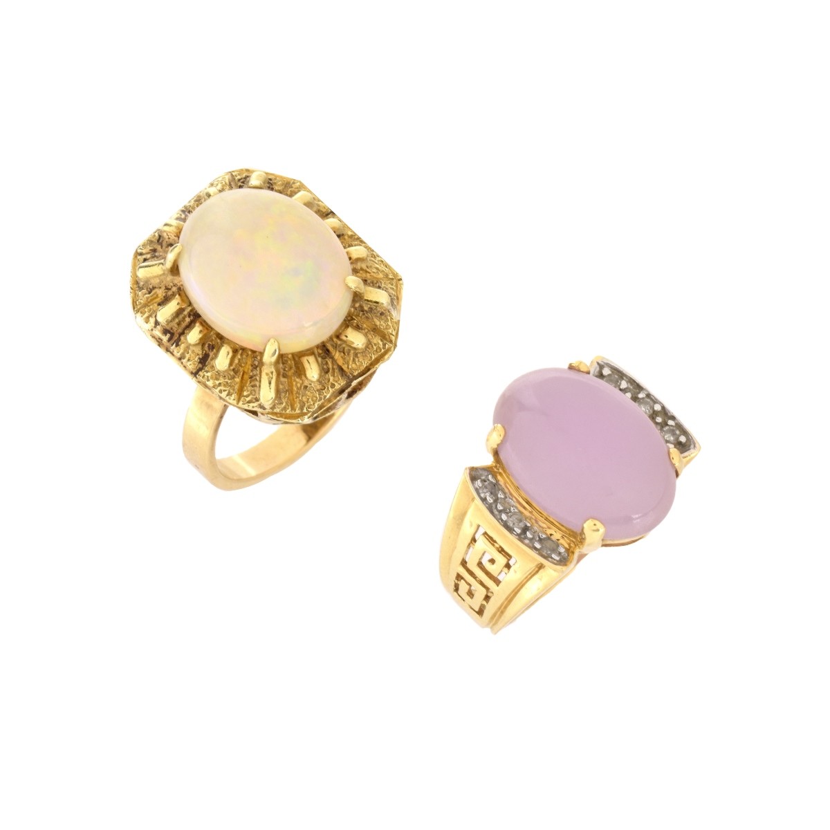 Two 14K and Gemstone Rings