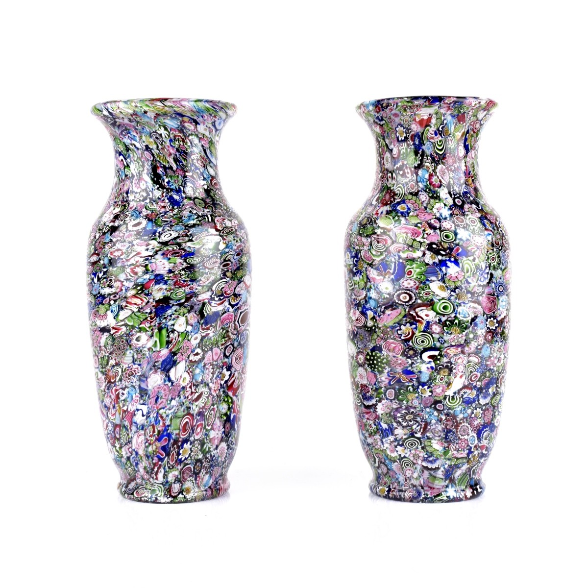 Pair of Clichy Millefiori Vases