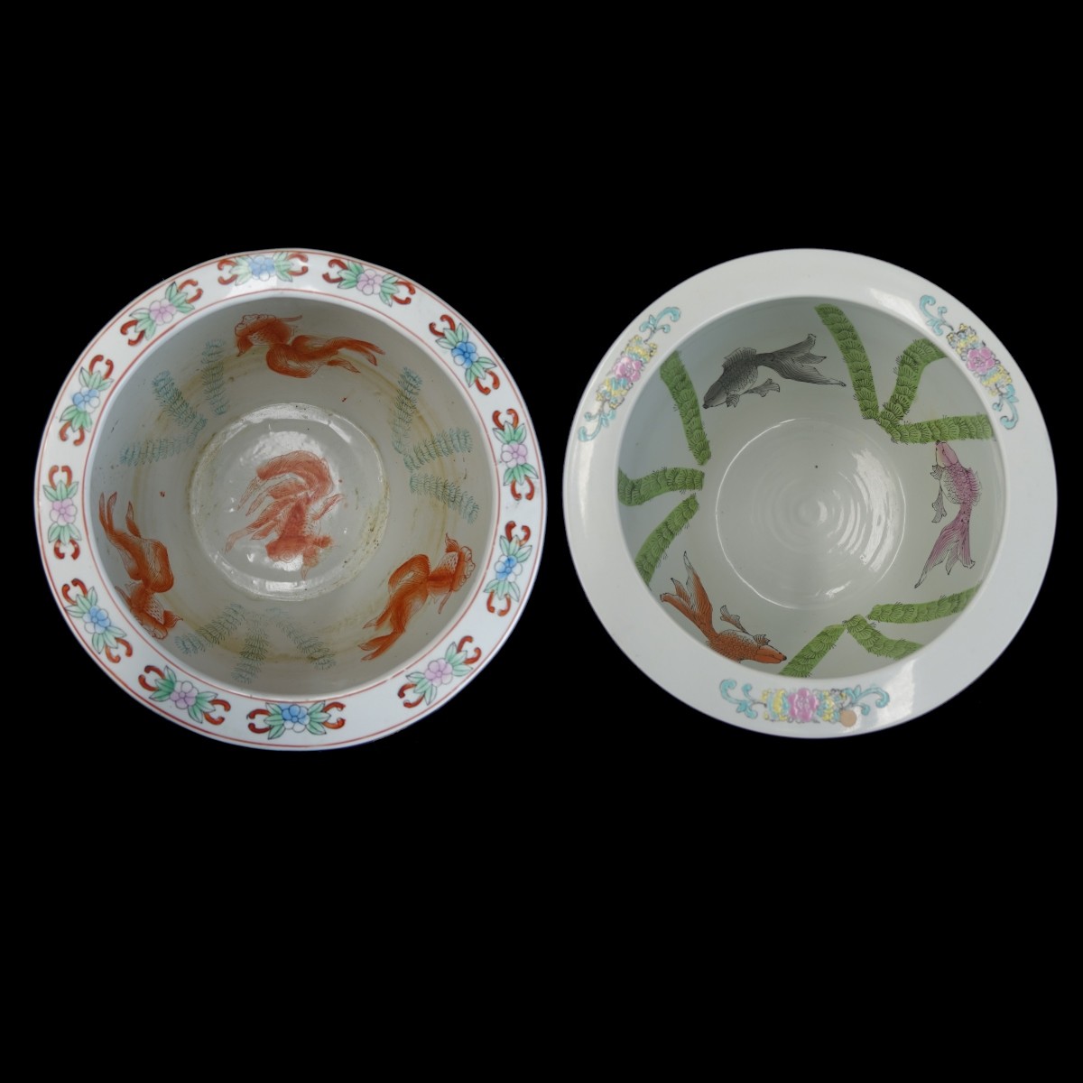 2 Porcelain Chinese Garden Planters