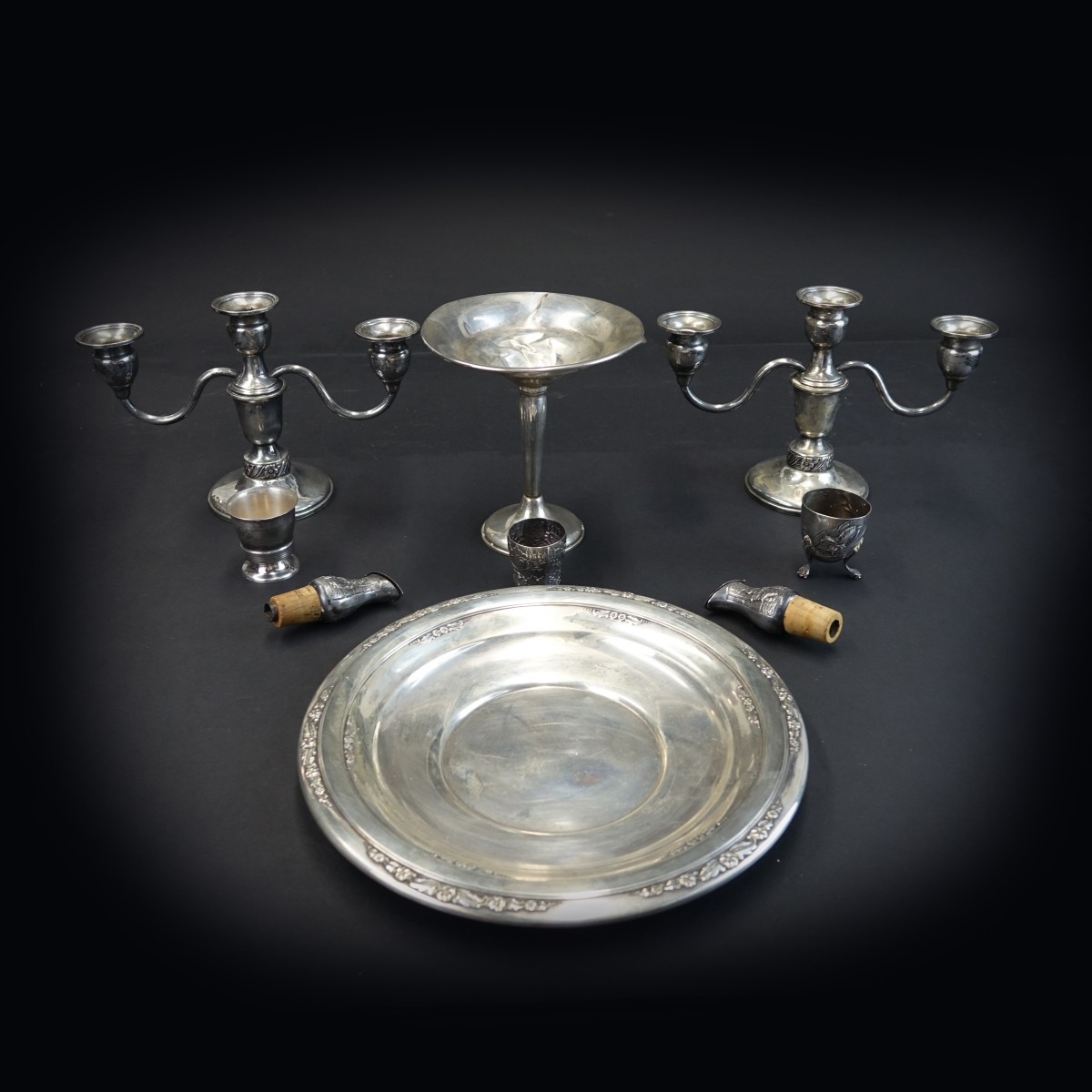 9 pcs Sterling & Silver Plate
