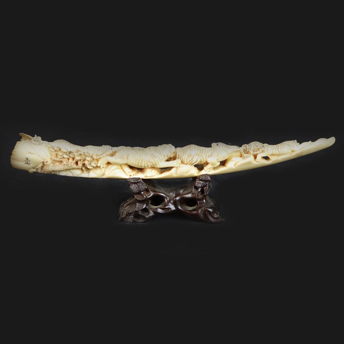 Japanese Carved Relief Tusk