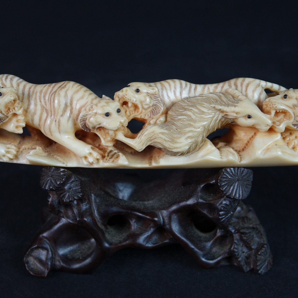 Japanese Carved Relief Tusk