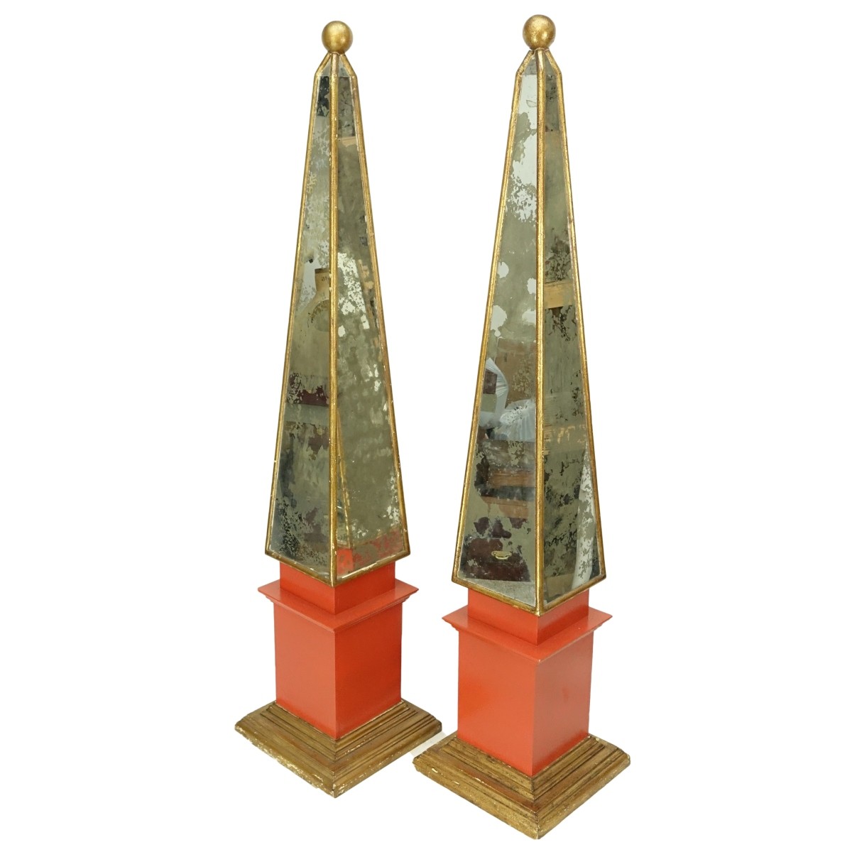 Palace Size Mirrored Obelisks
