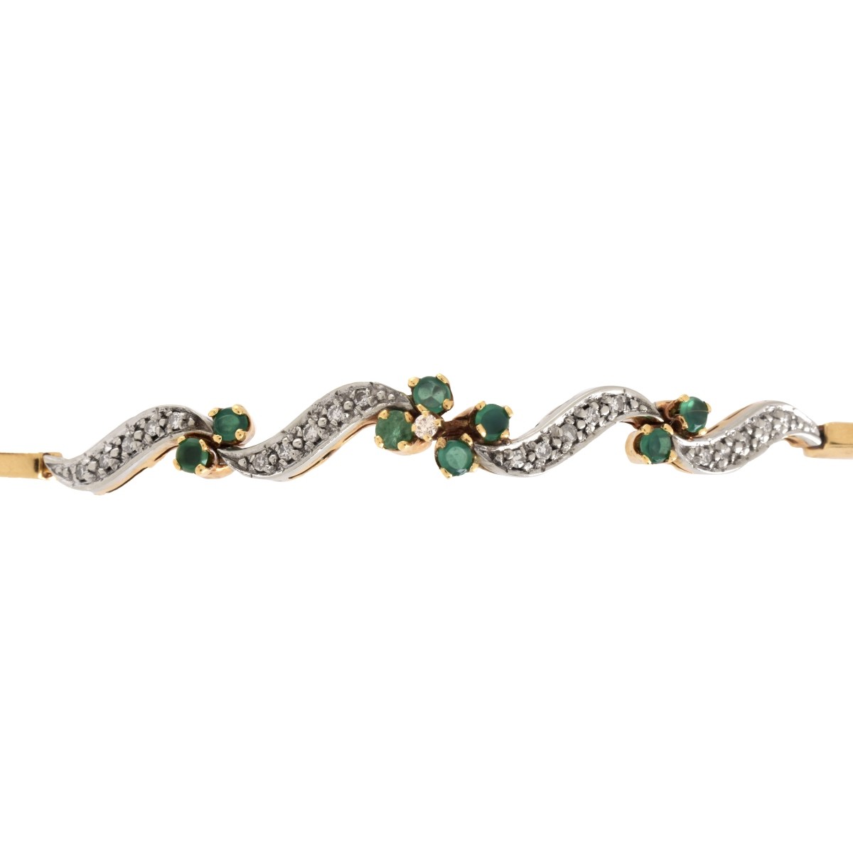 Emerald, Diamond and 14K Bracelet