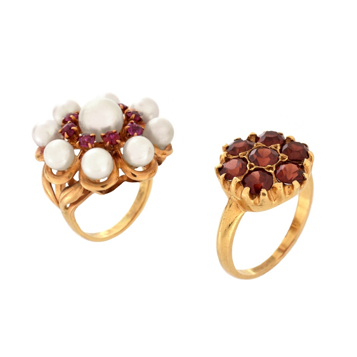 Two Gemstone and 14K Rings