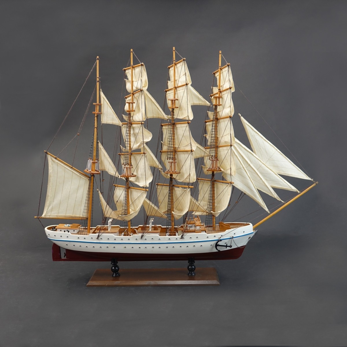 Vintage Barquentine Sailboat Model