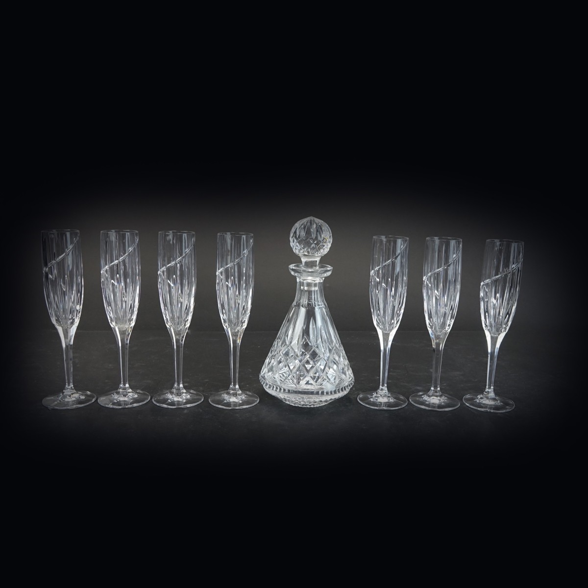 8 pcs Waterford Decanter with Champagne Glasses