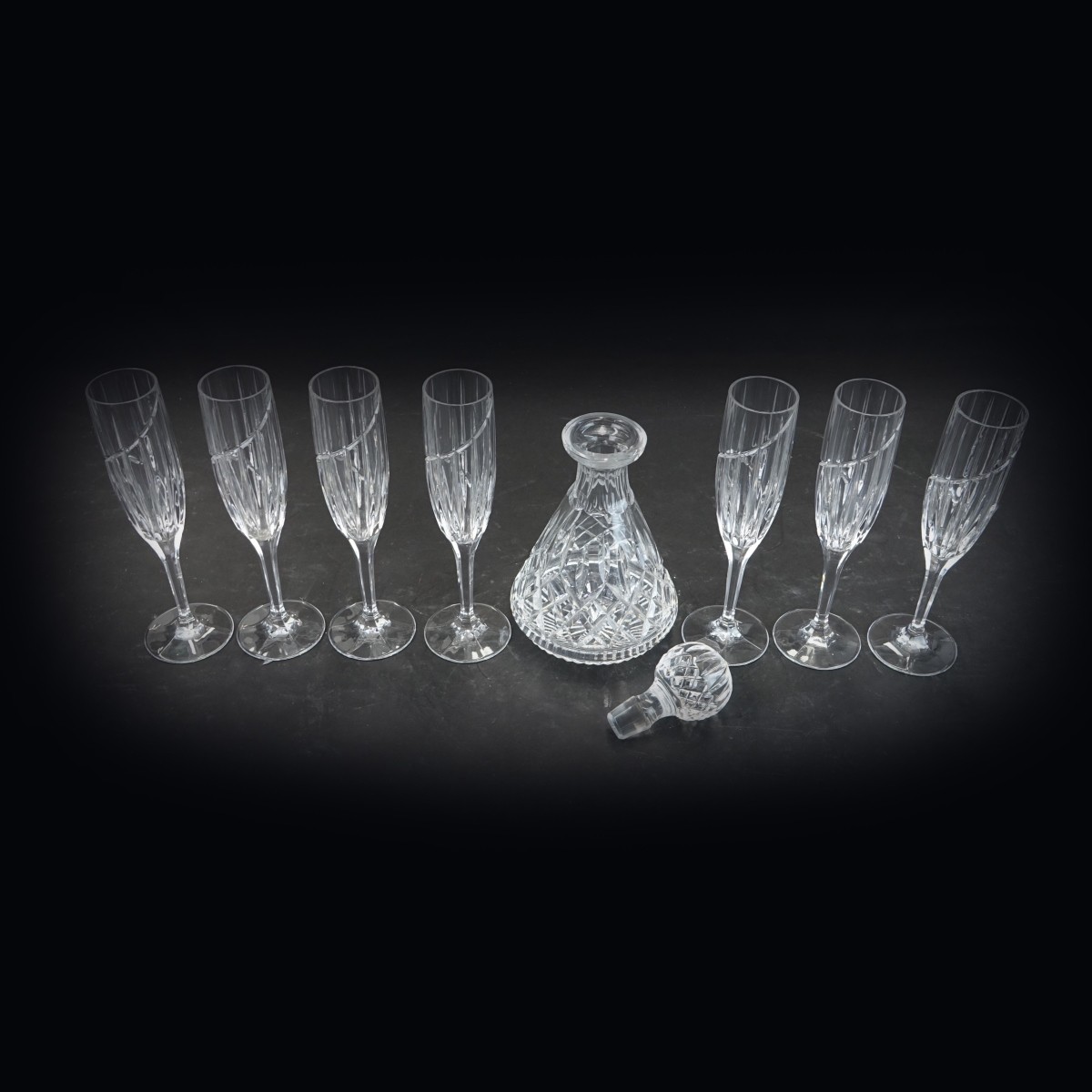 8 pcs Waterford Decanter with Champagne Glasses