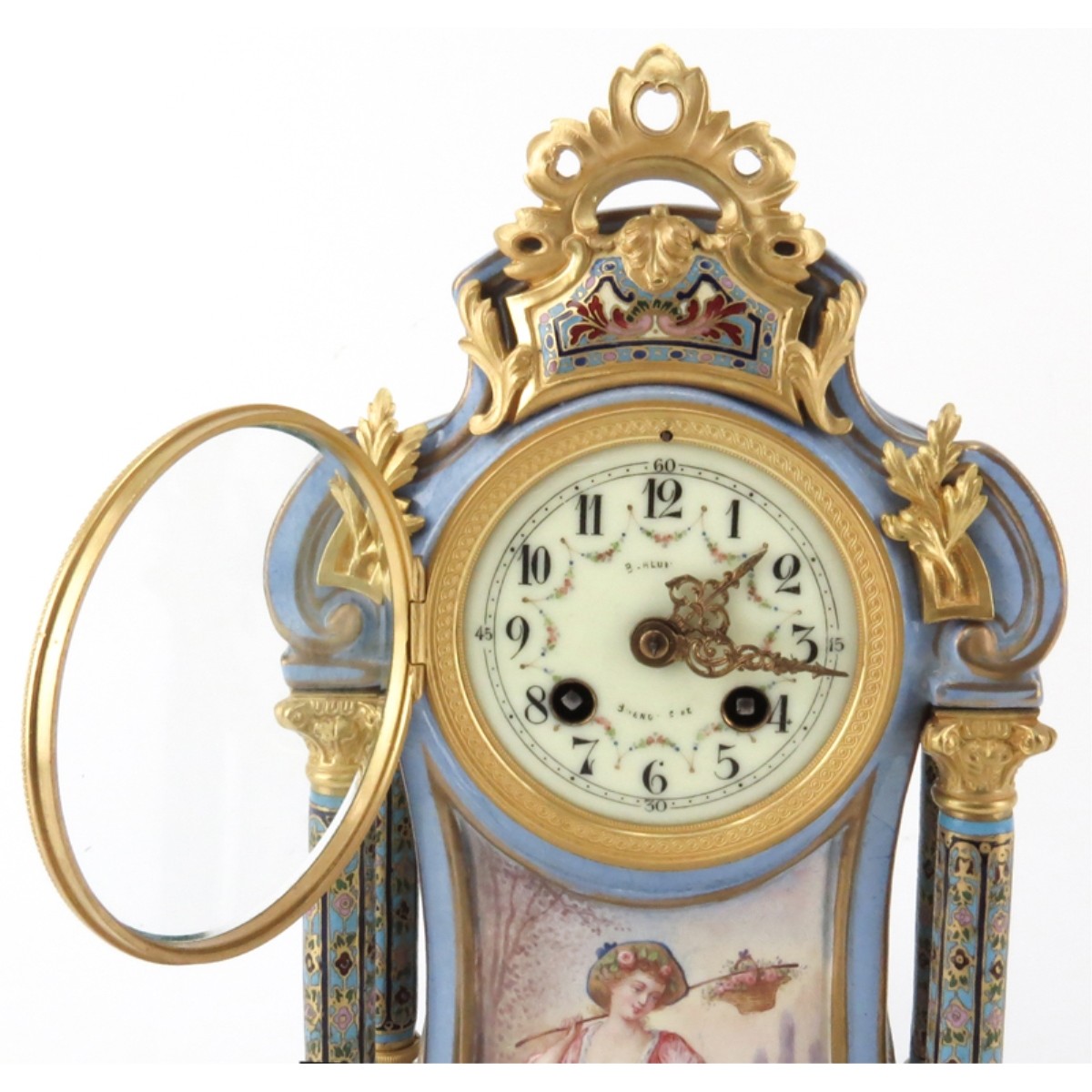 Antique Sevres Style Mantel Clock