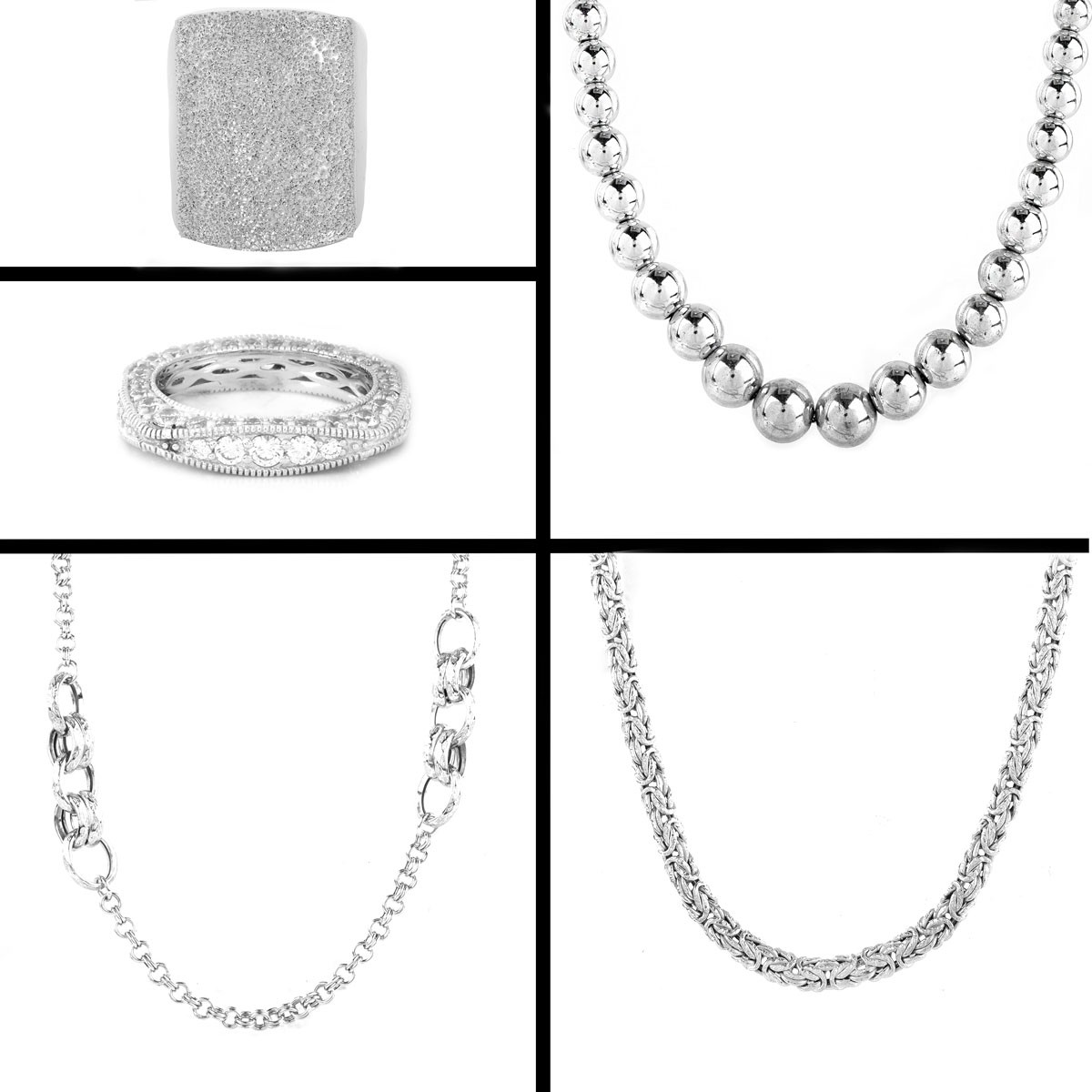 Five Piece Sterling Silver Fashion Jewelry