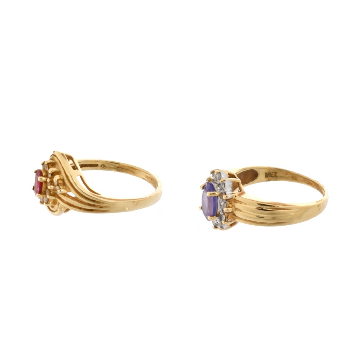 Two Gemstone and 14K Rings