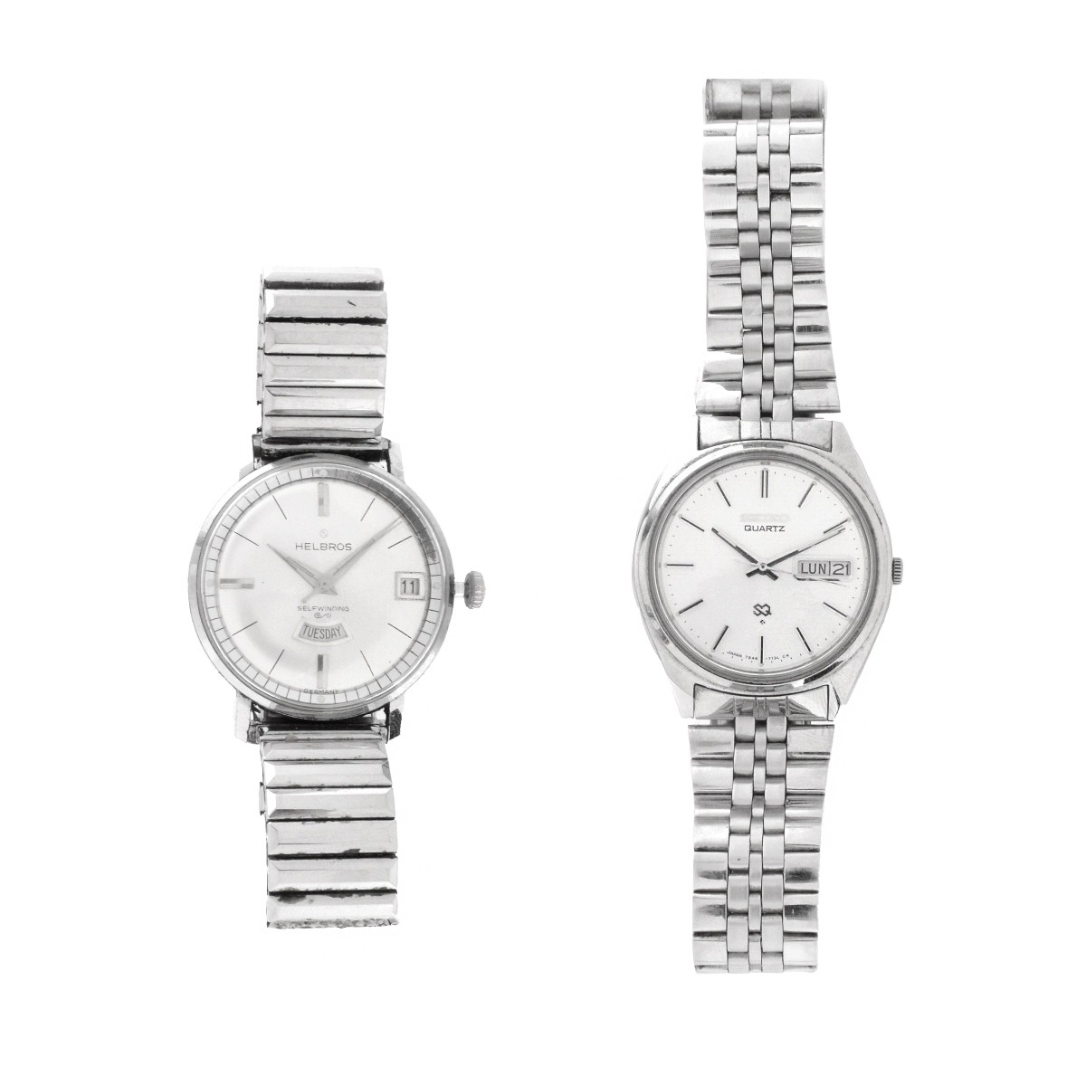 Two (2) Men's Vintage Stainless Steel Watches