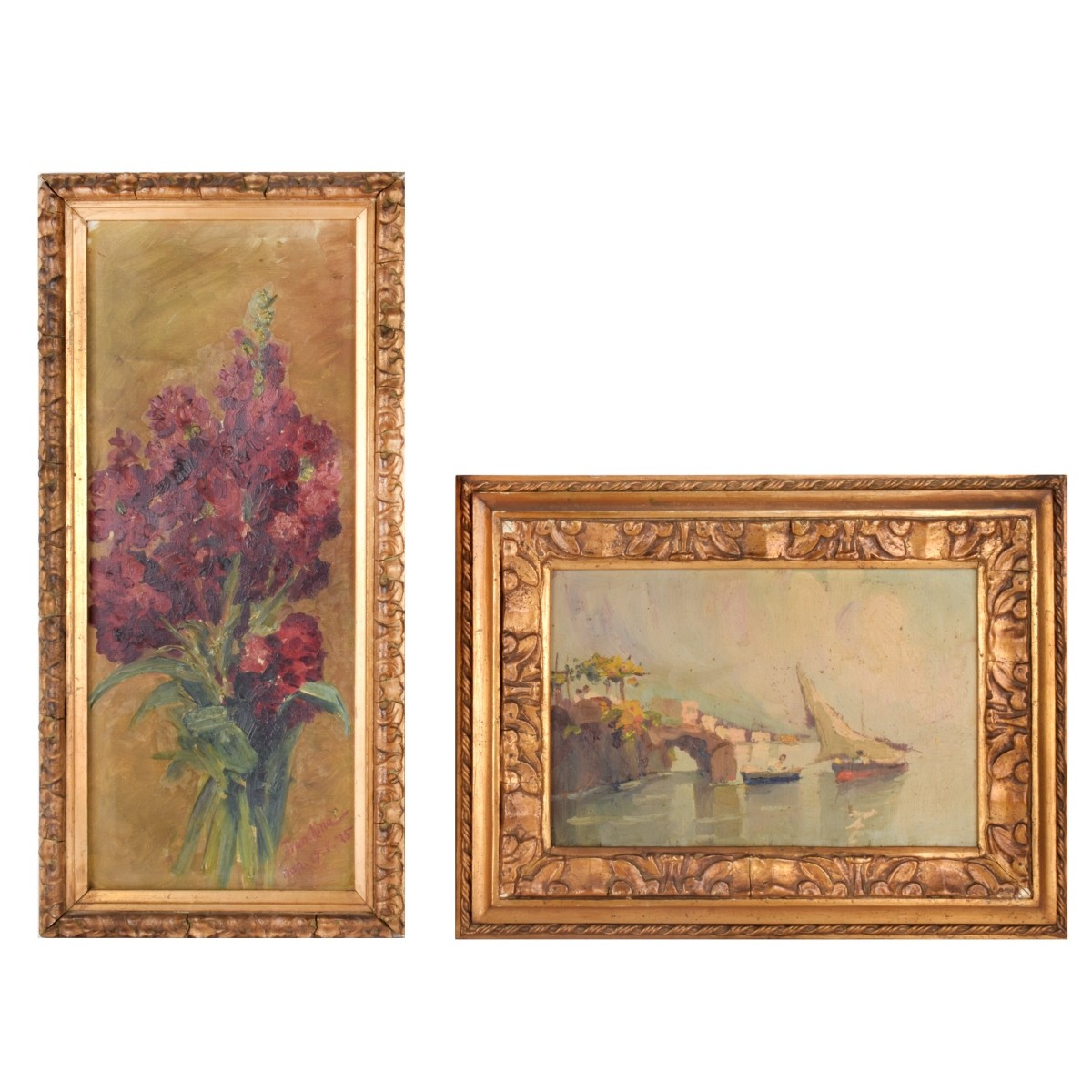 Two (2) Antique Style Italian School Oil Paintings